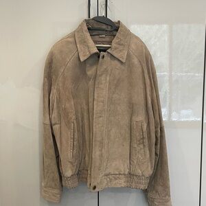 Danier Men's Beige Suede Bomber Jacket